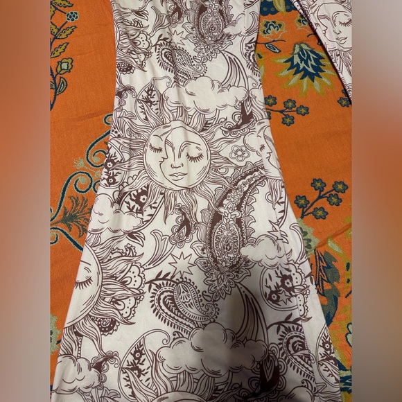 SHEIN XL Flare pants and crop top matching set sun and moon, hippie, bohemian - Picture 2 of 6